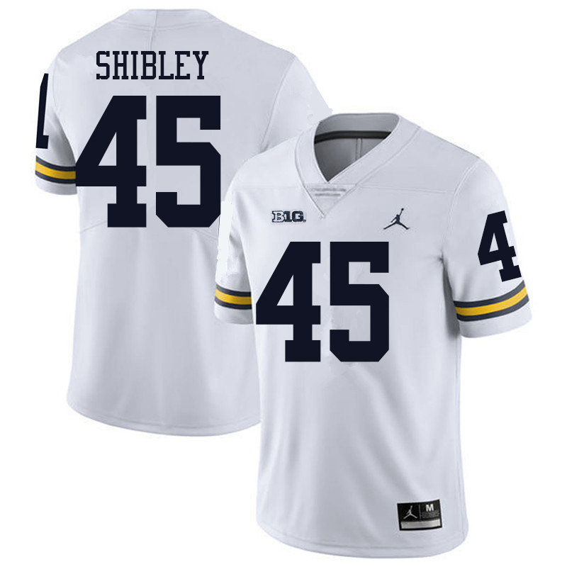 Jordan Brand Men #45 Adam Shibley Michigan Wolverines College Football Jerseys Sale-White